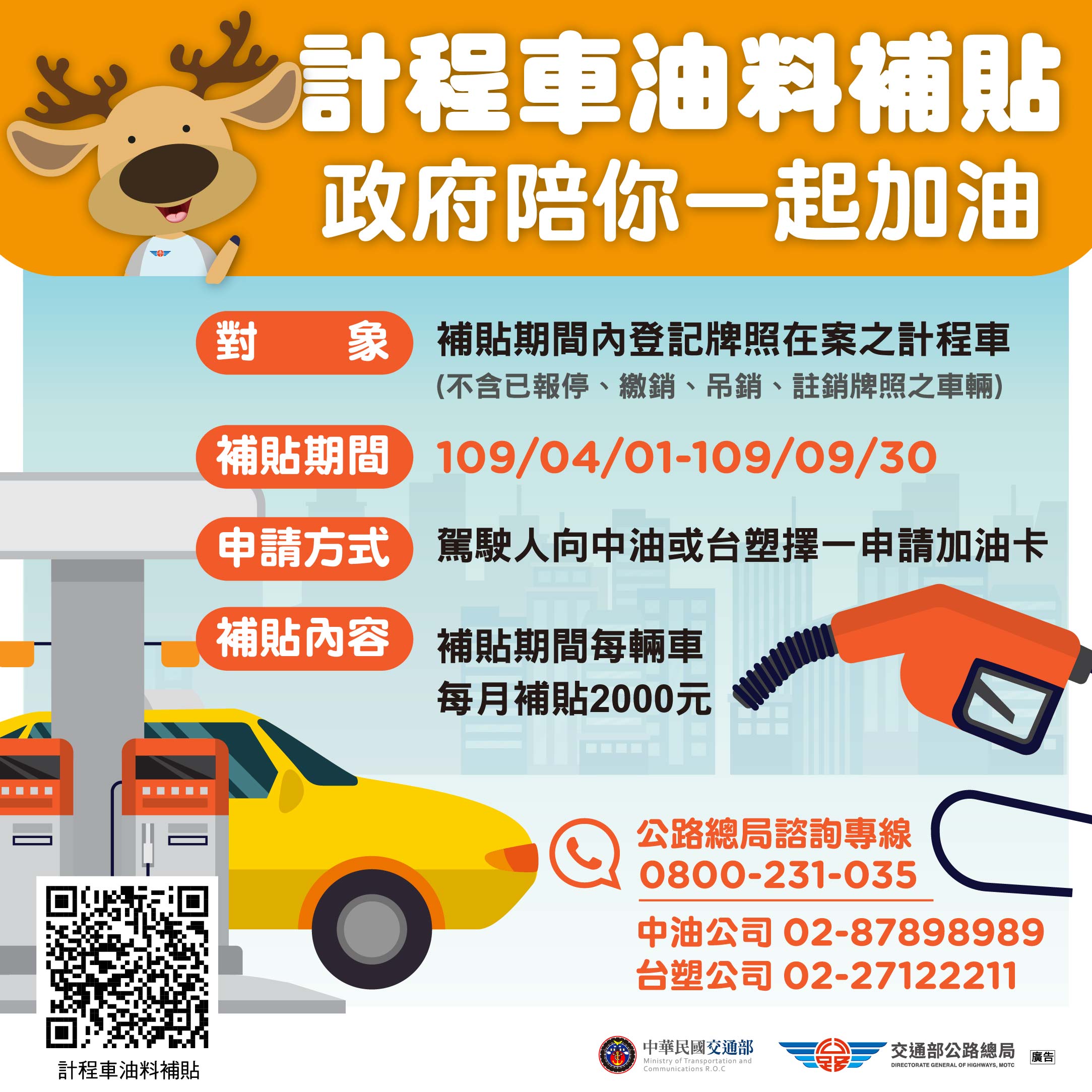 交通部補助計程車油料補貼 1週內已有逾7萬名司機完成申請使用 交通新聞稿 中華民國交通部