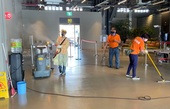 Electrostatic sprayers regularly disinfect public areas of the Port of Keelung West Passenger Terminal with chlorine dioxide.